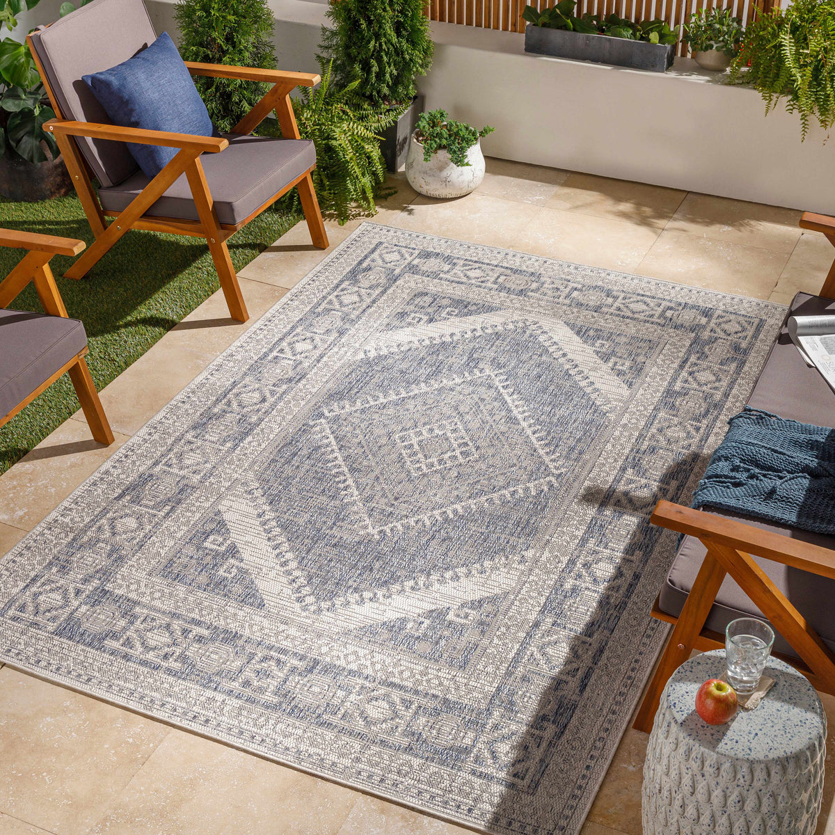 Umraniye Gray Outdoor Area Rug
