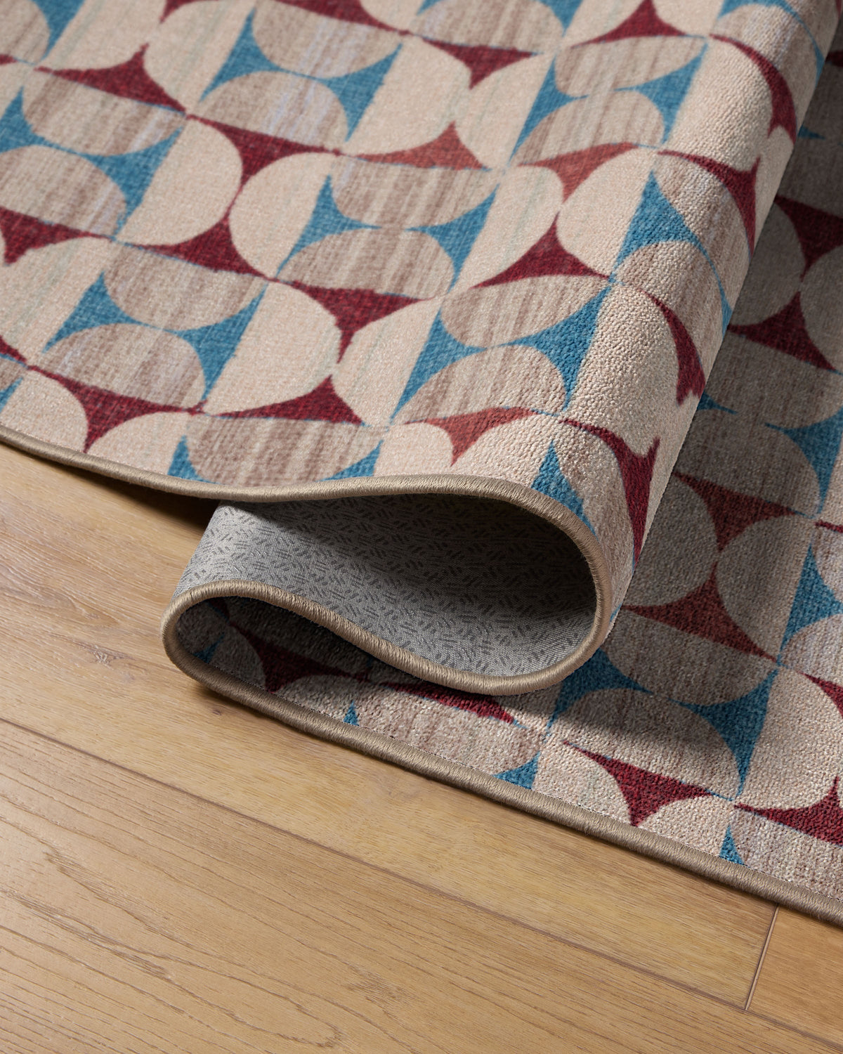 Orana Red & Light Blue Flatwoven Rug