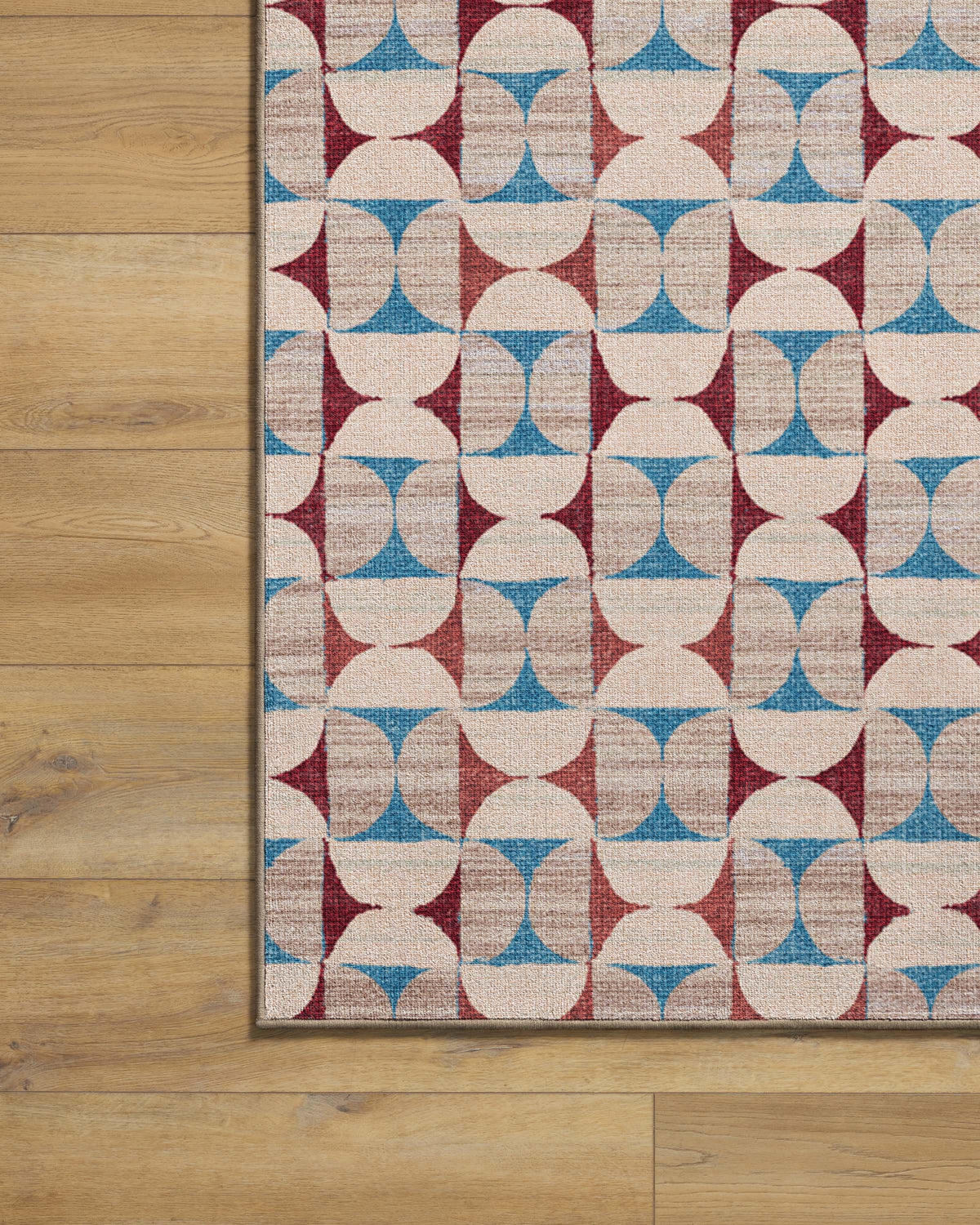 Orana Red & Light Blue Rug
