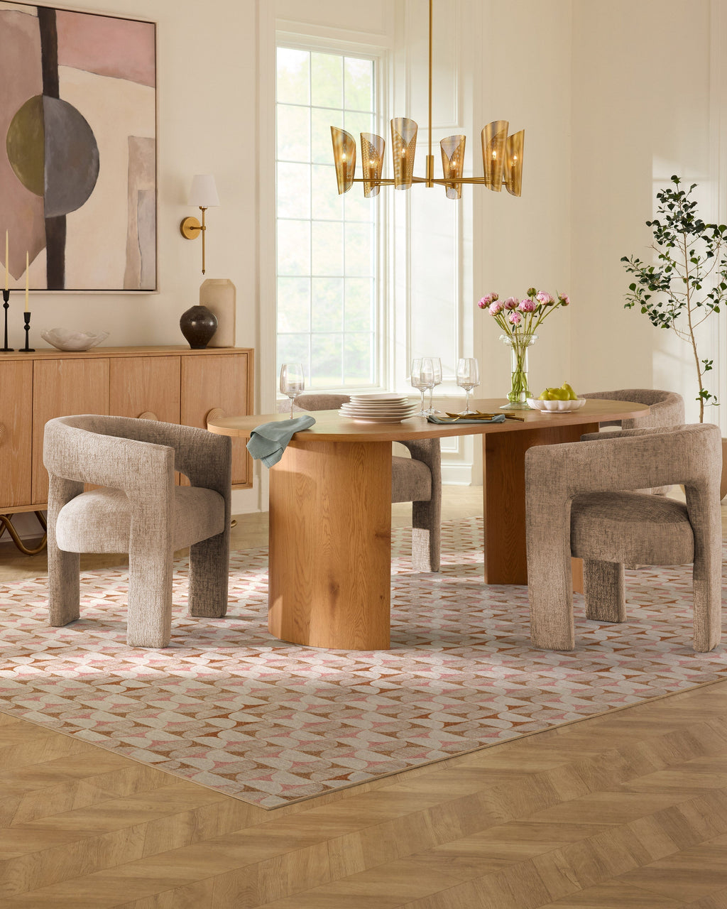 Orana Soft Pink & Natural Flatwoven Rug