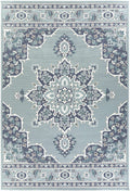 Orla Pale Blue Medallion Outdoor Area Rug - Clearance