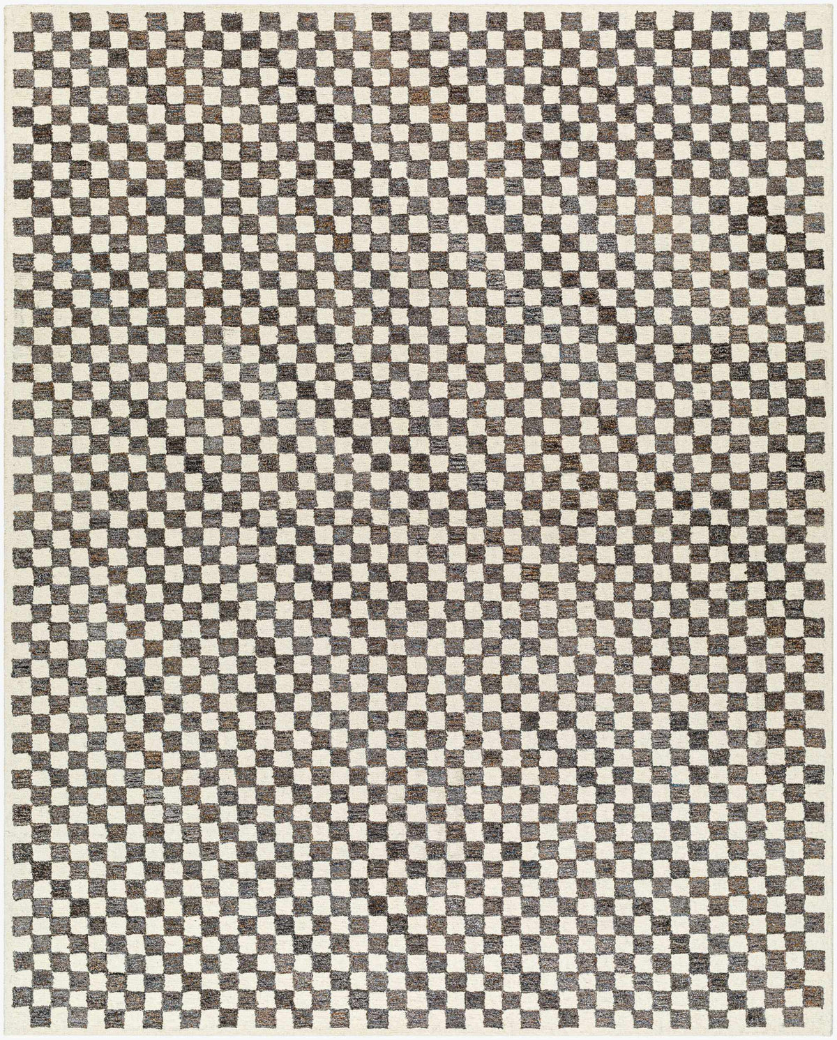 Halen Taupe Checkered Area Rug