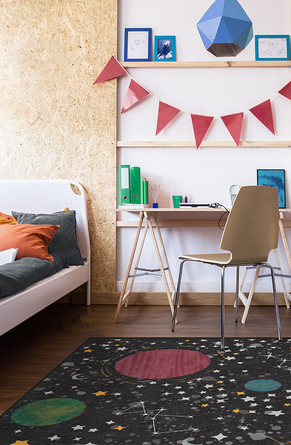 Outer Space Black Rug