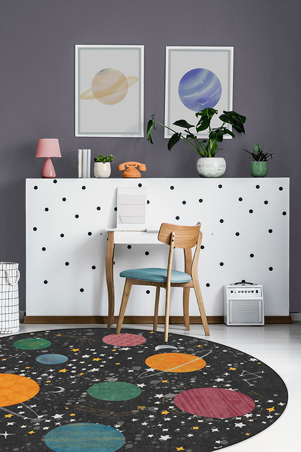 Outer Space Black Rug