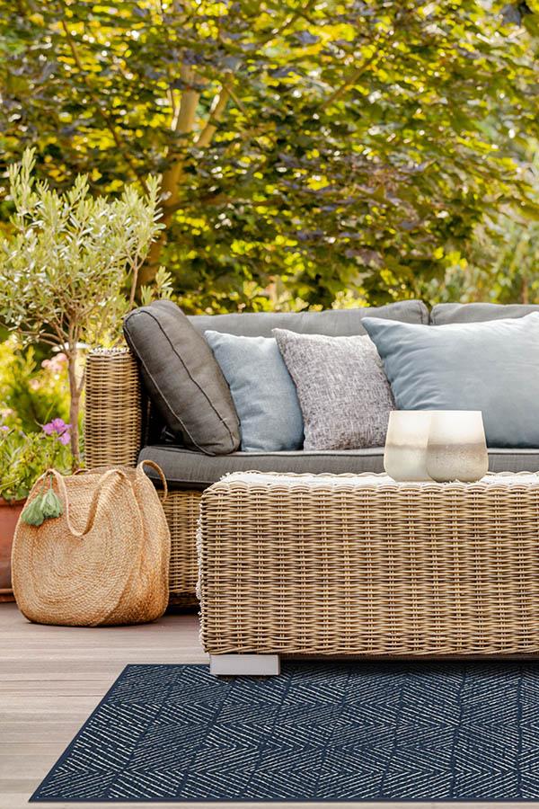 Parquet Navy Outdoor Rug