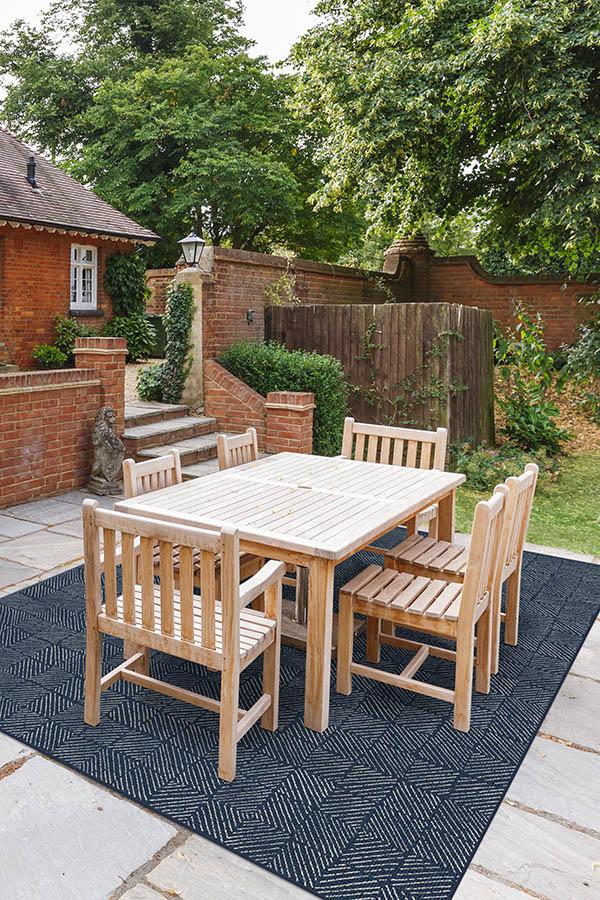 Parquet Navy Outdoor Rug