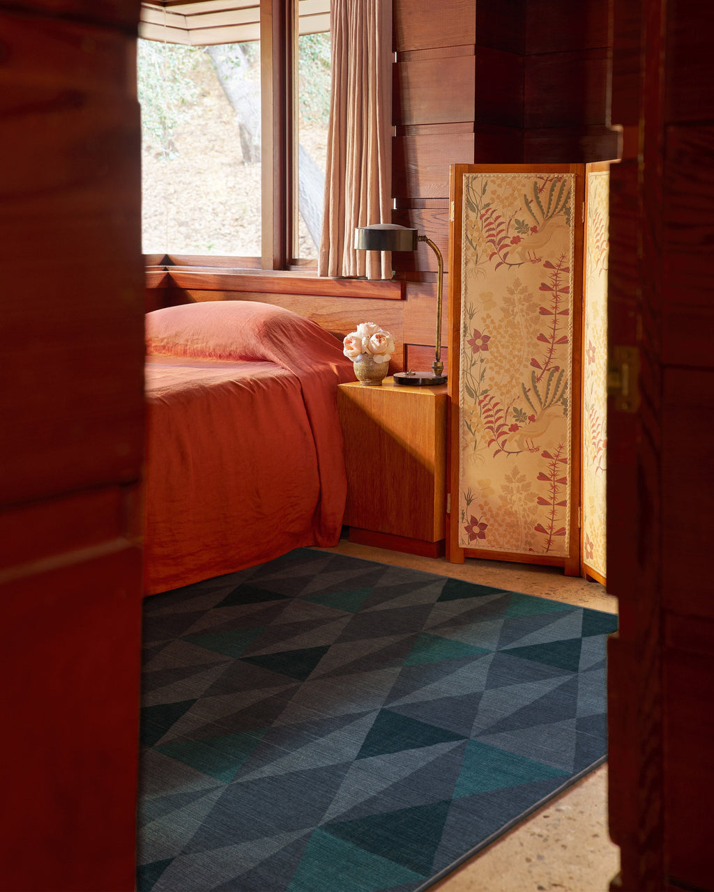 Pennant Blue Flatwoven Rug by Jonathan Adler
