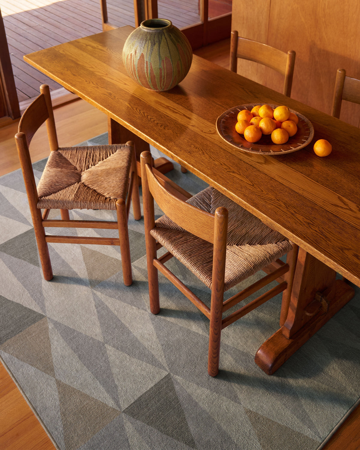 Pennant Grey Flatwoven Rug by Jonathan Adler
