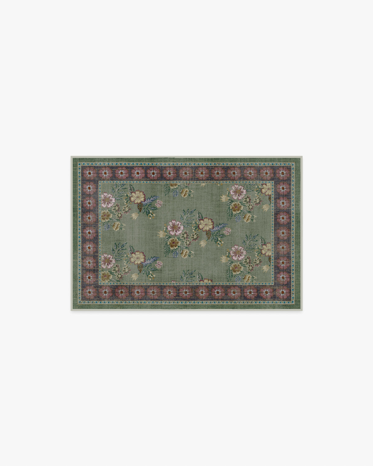 Pennywood Green & Pink Rug