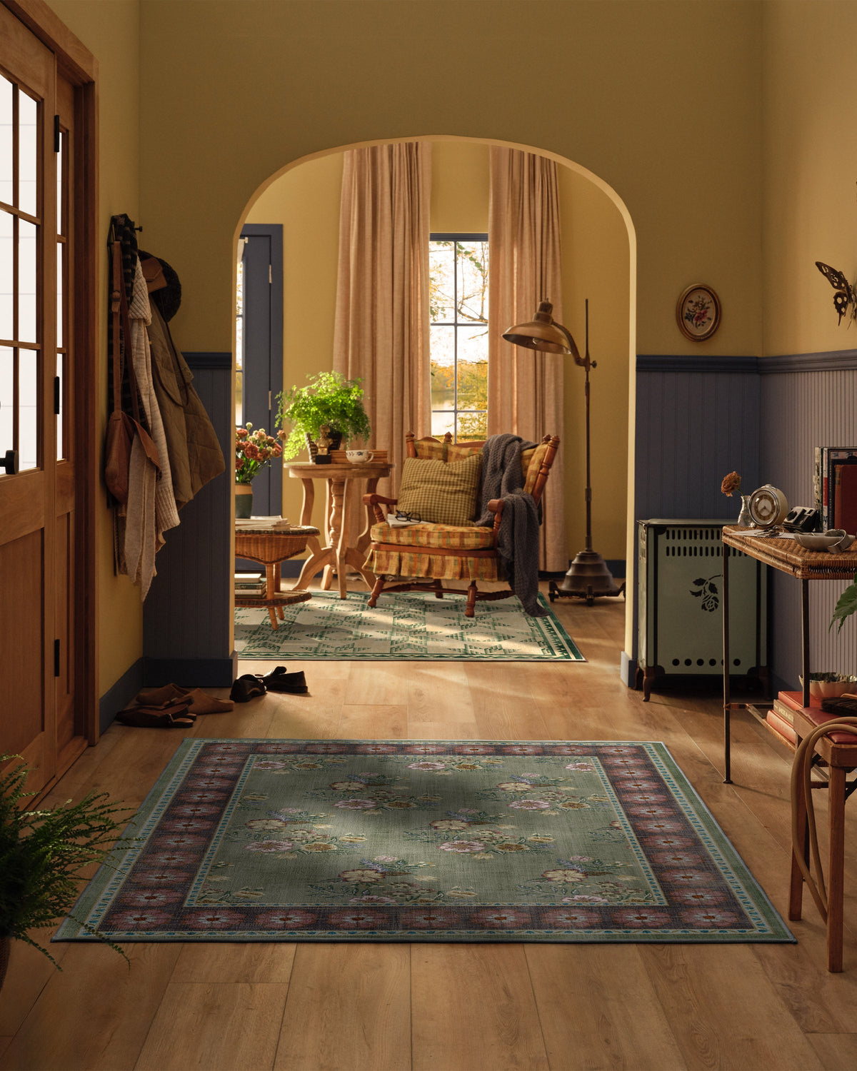 Pennywood Green & Pink Rug