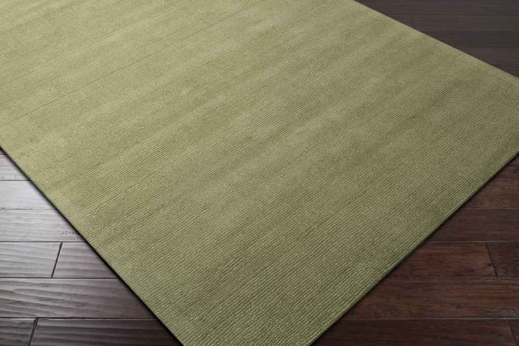 Brockton Solid Green Hand Loomed Wool Area Rug