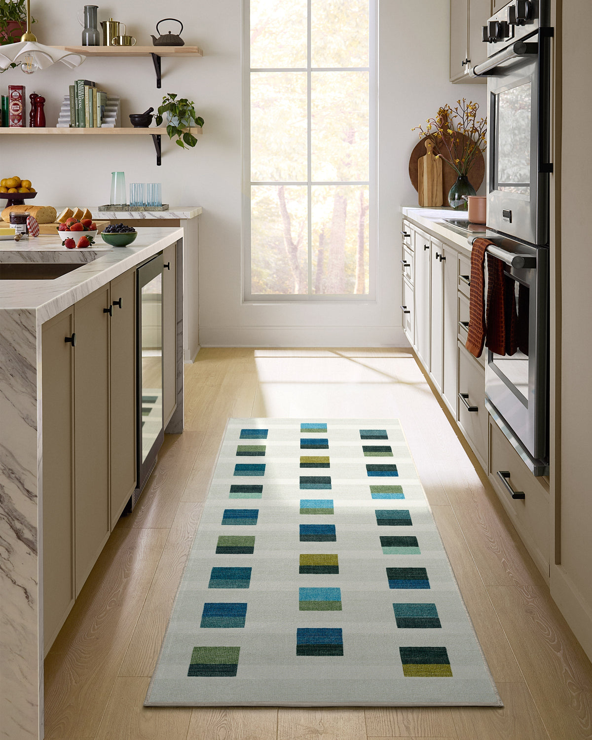 Pezzo Teal Flatwoven Rug