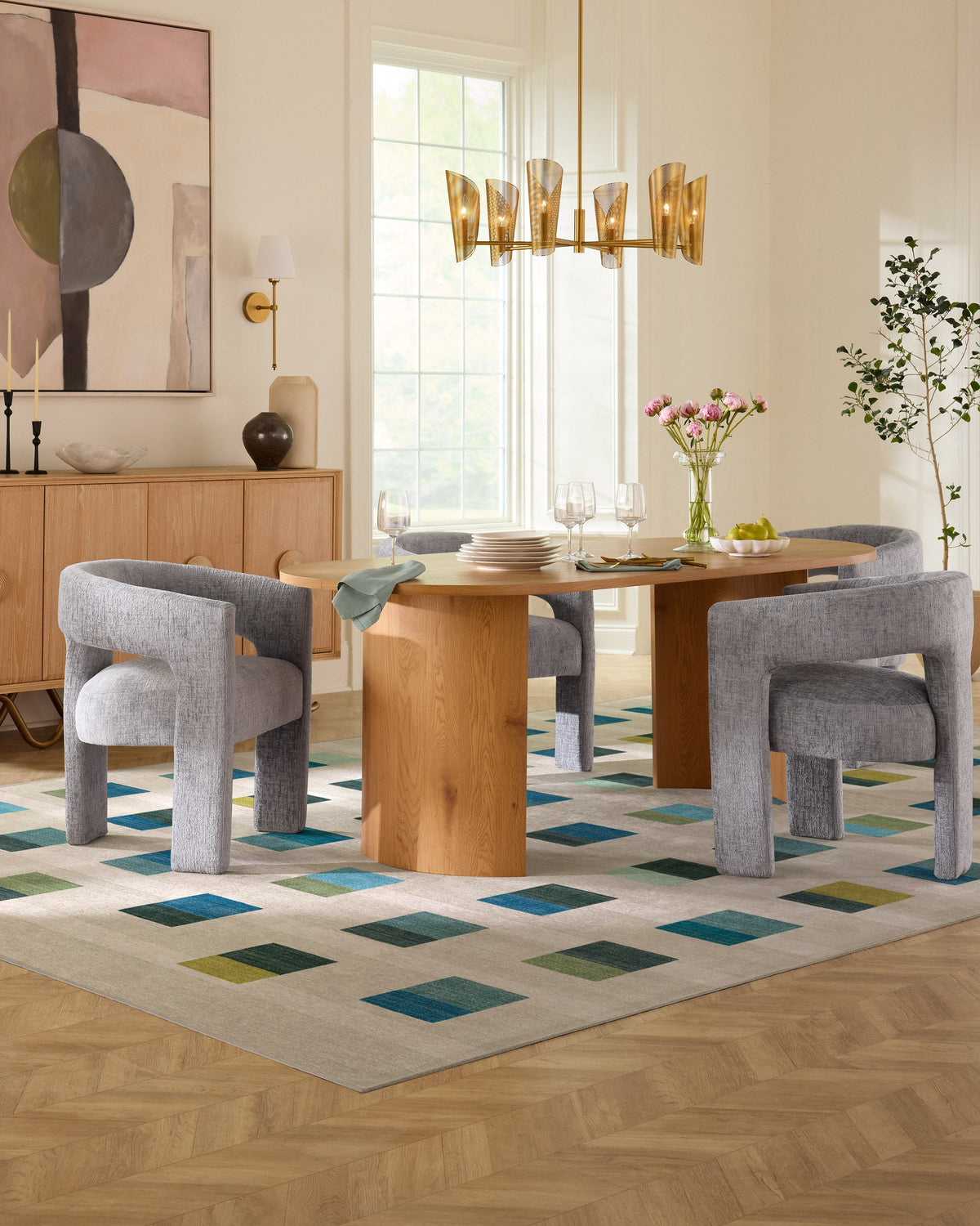 Pezzo Teal Flatwoven Rug