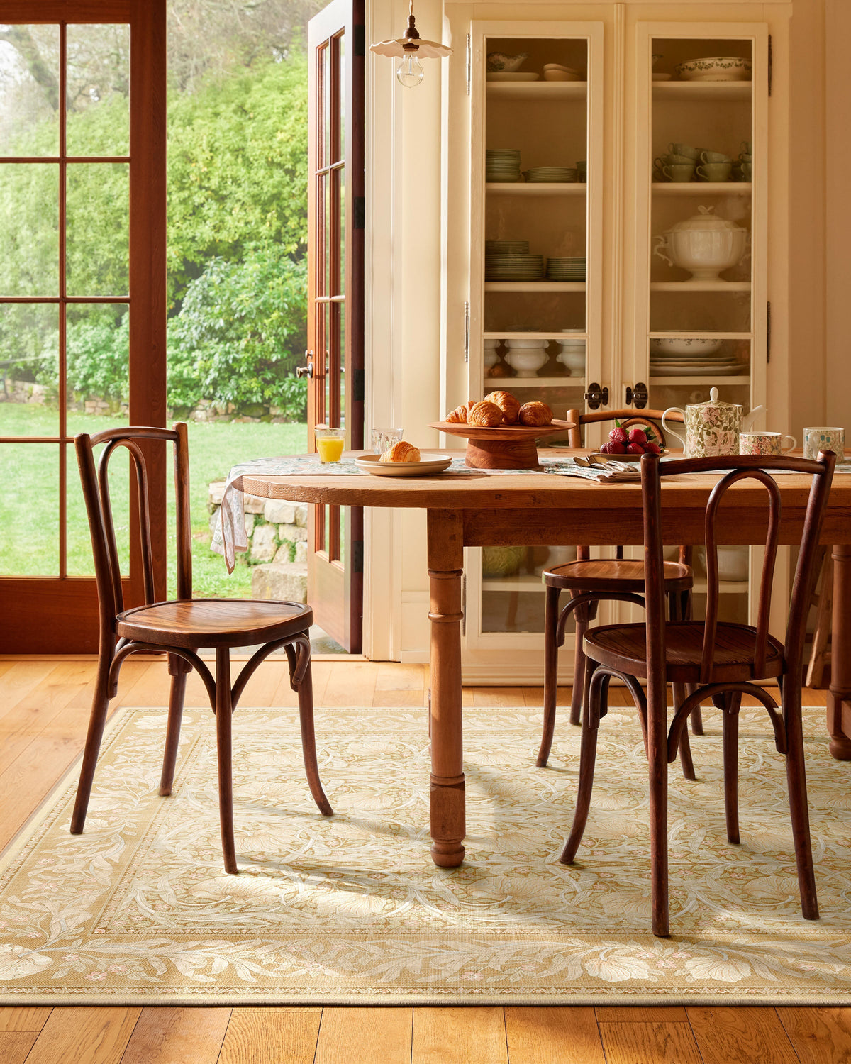 Pimpernel Light Ochre Flatwoven Rug by Morris & Co.
