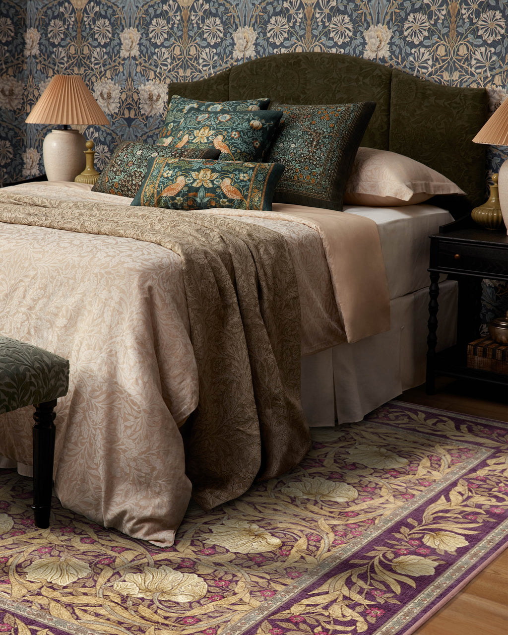 Pimpernel Mauve Flatwoven Rug by Morris & Co.