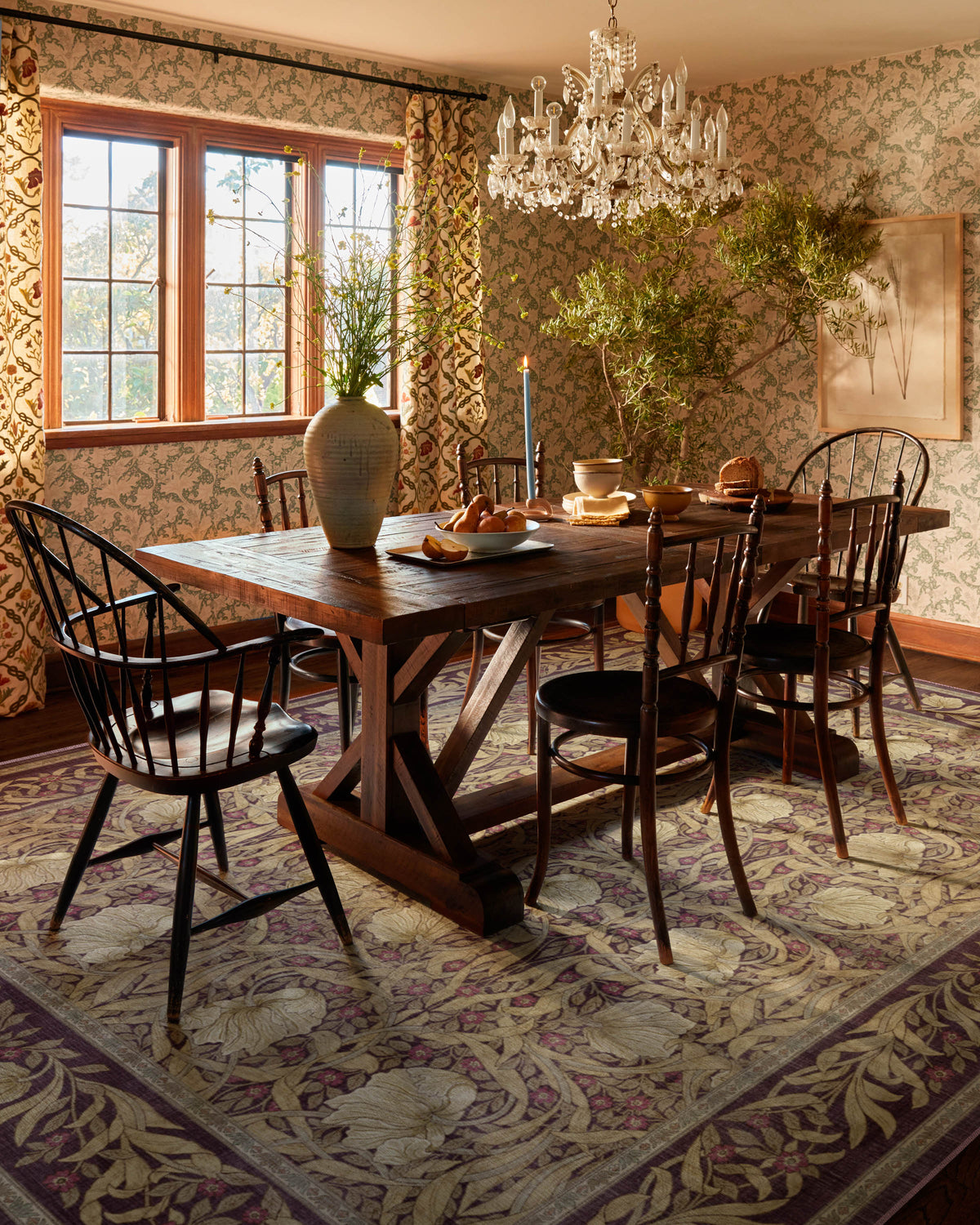 Pimpernel Mauve Flatwoven Rug by Morris & Co.