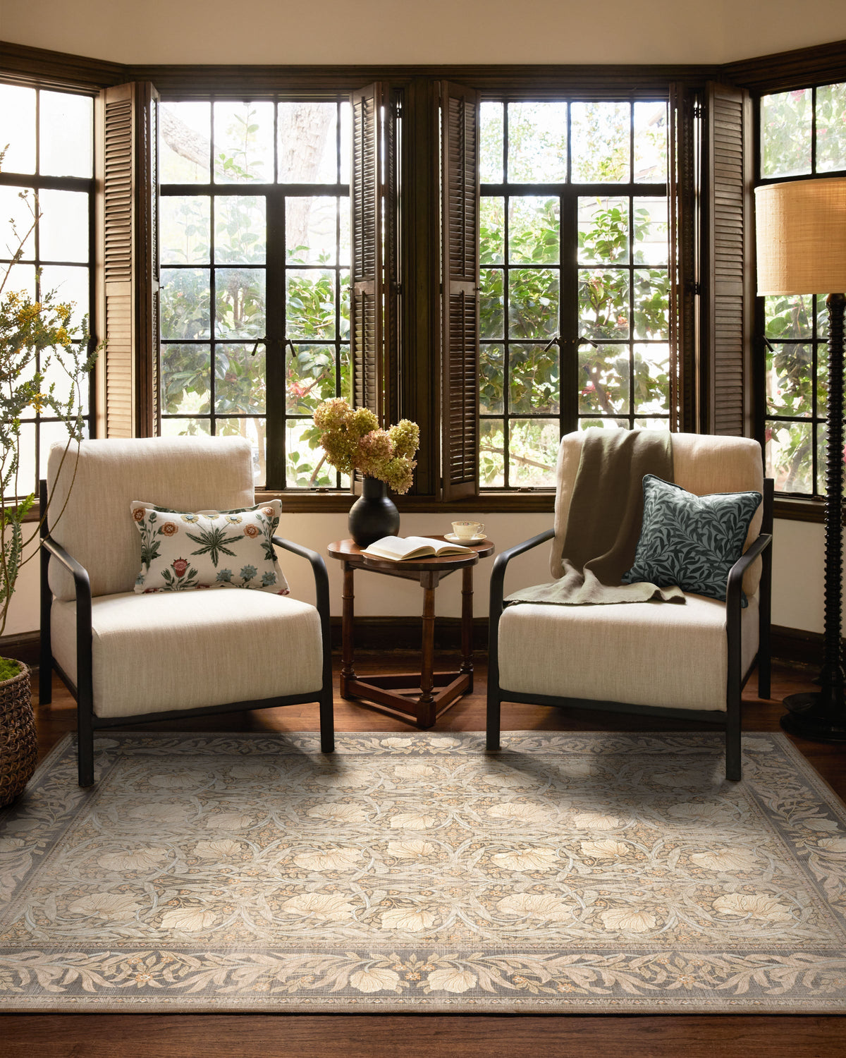 Pimpernel Mink Flatwoven Rug by Morris & Co.