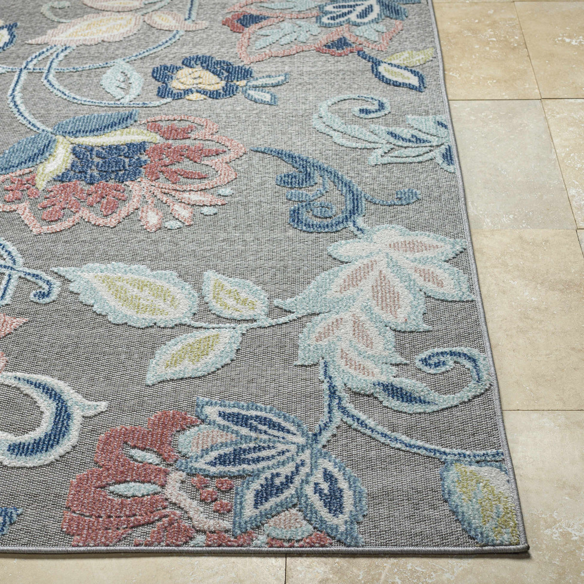 Piers Gray Outdoor Area Rug - Clearance