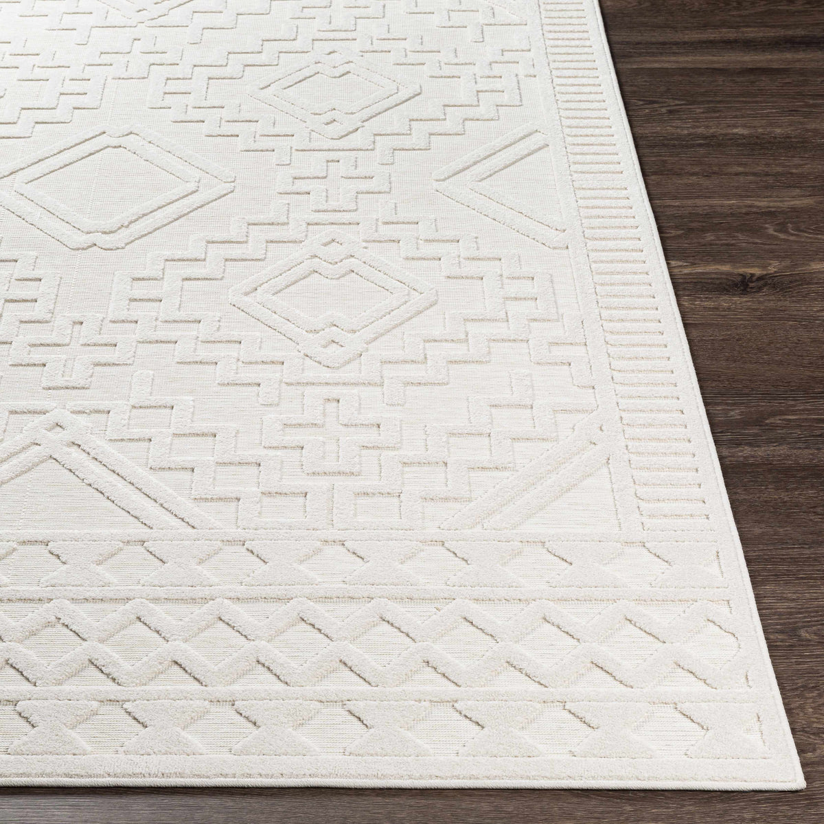 Plumtree 3D White Outdoor Rug