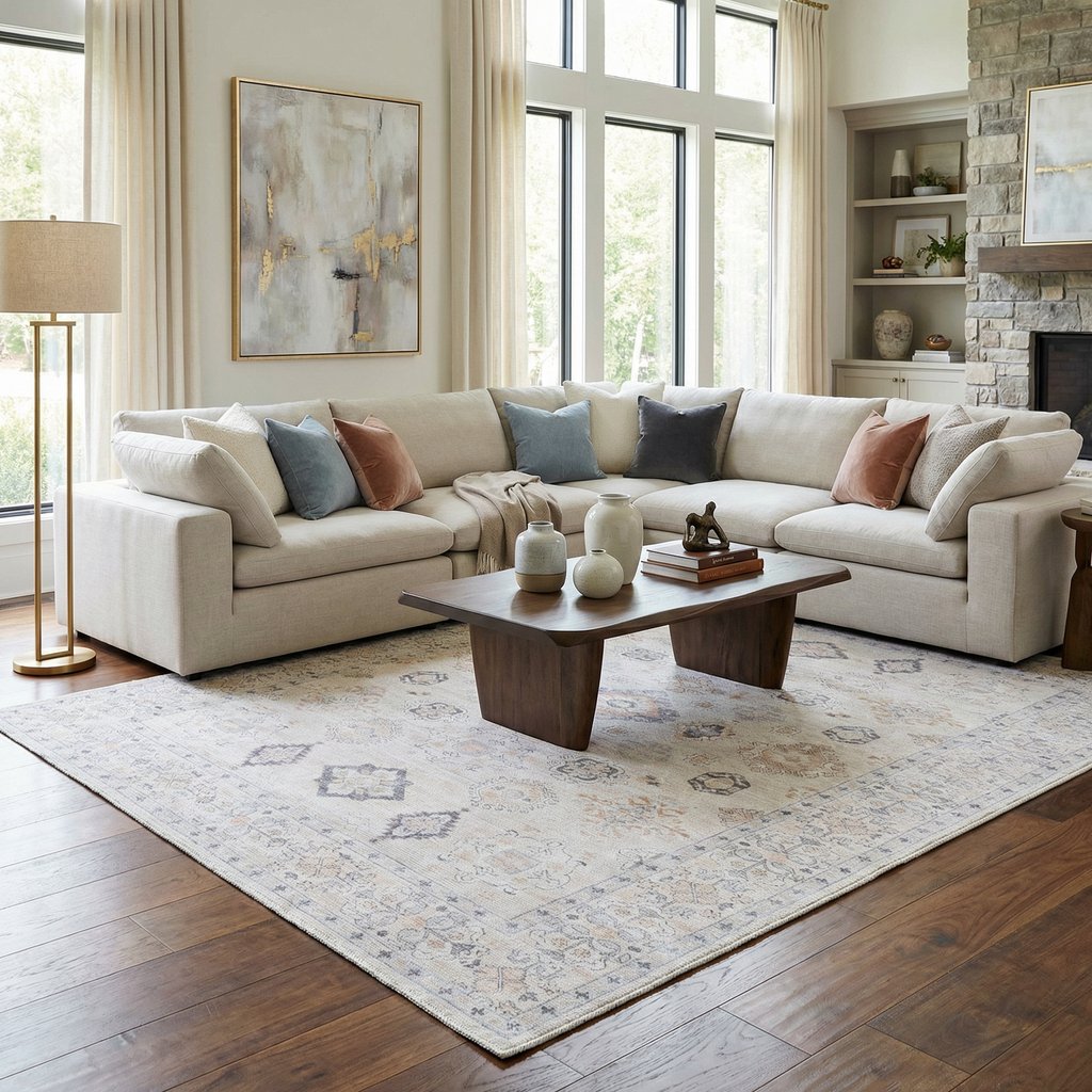Beige Beckett Washable Rug