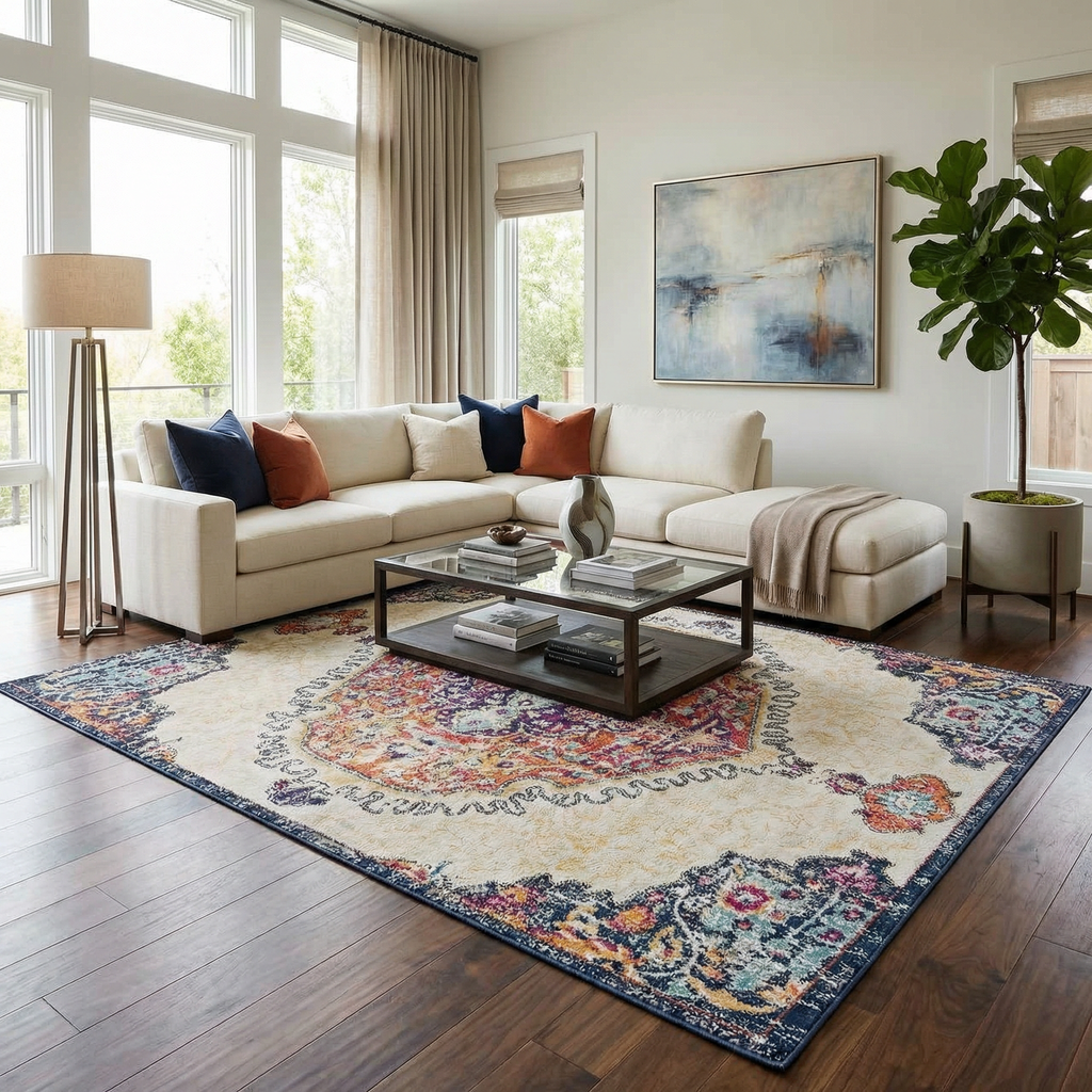Tigrit Blue & Orange 2300 Area Rug - Clearance