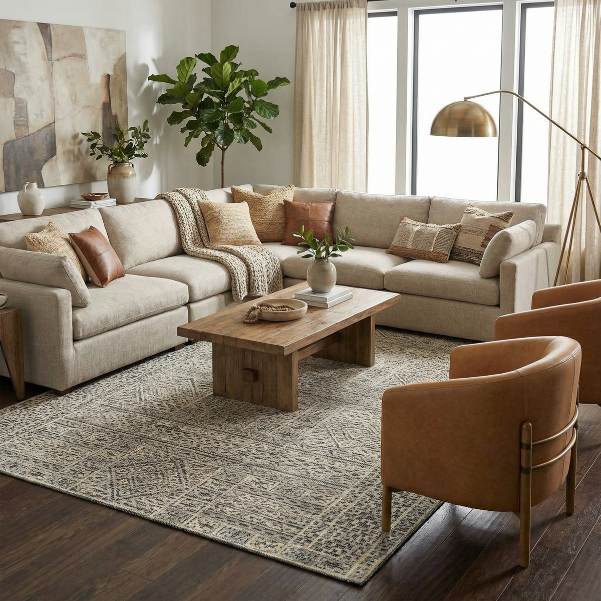 Nairne Textured Wool Area Rug - Clearance