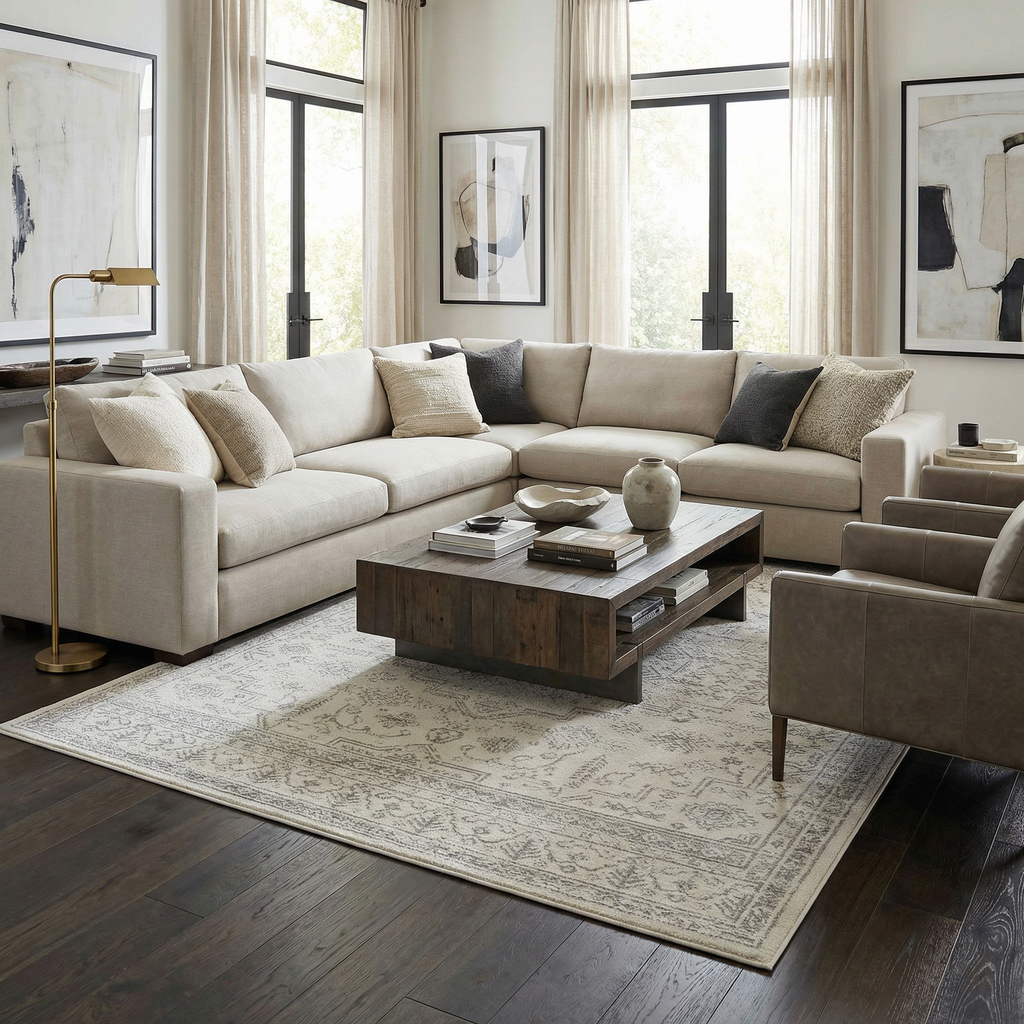 Tigried Ivory & Gray 2323 Area Rug - Clearance