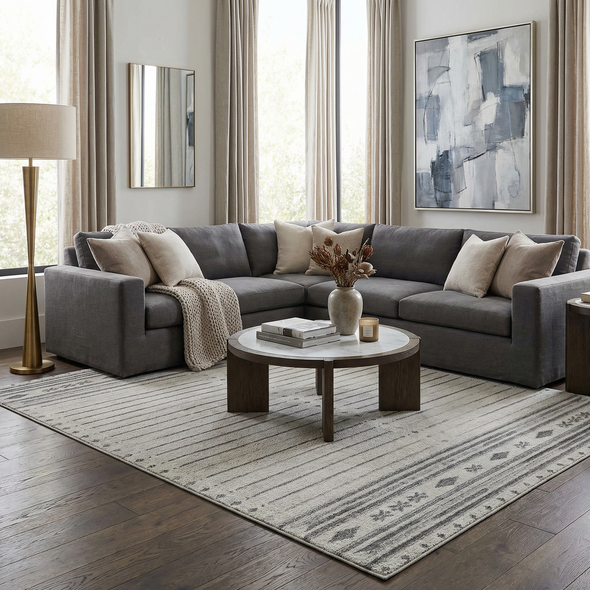 Tigri Aztec Ivory & Gray 2325 Area Rug - Clearance