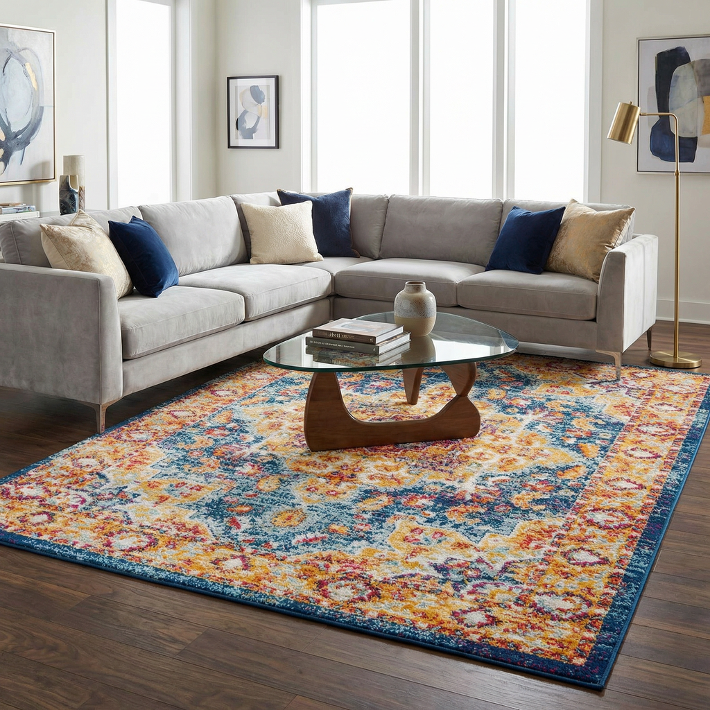 Istanbullu Orange Area Rug - Clearance