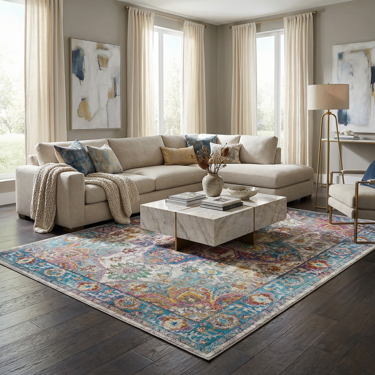 Mardin Colorful Area Rug - Clearance