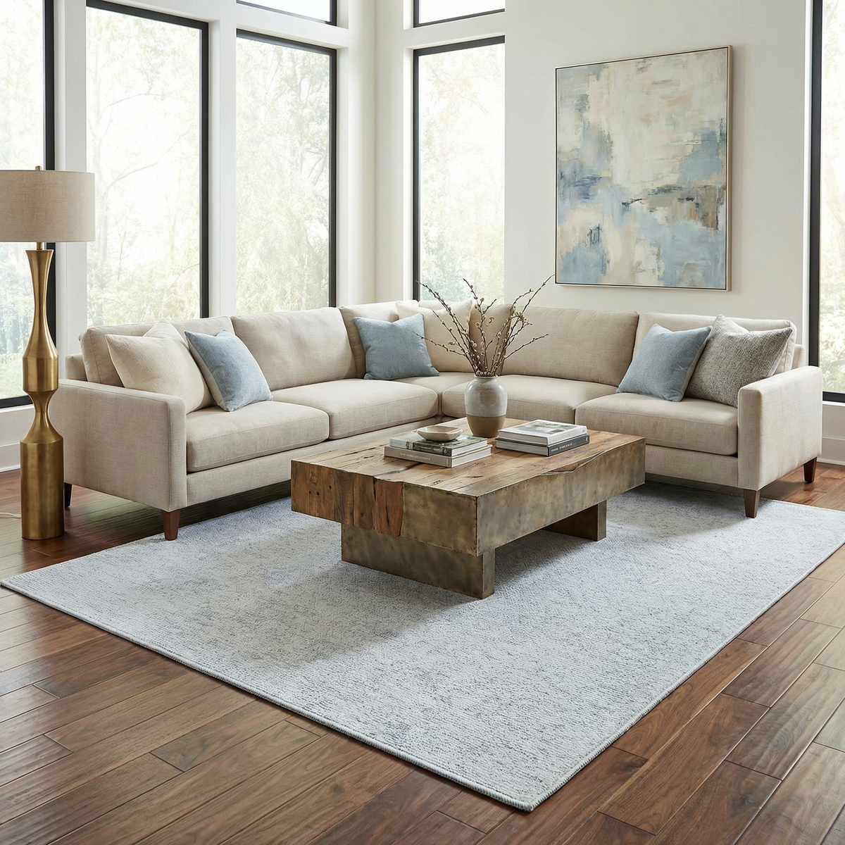 Isako Light Blue Solid Washable Rug - Clearance