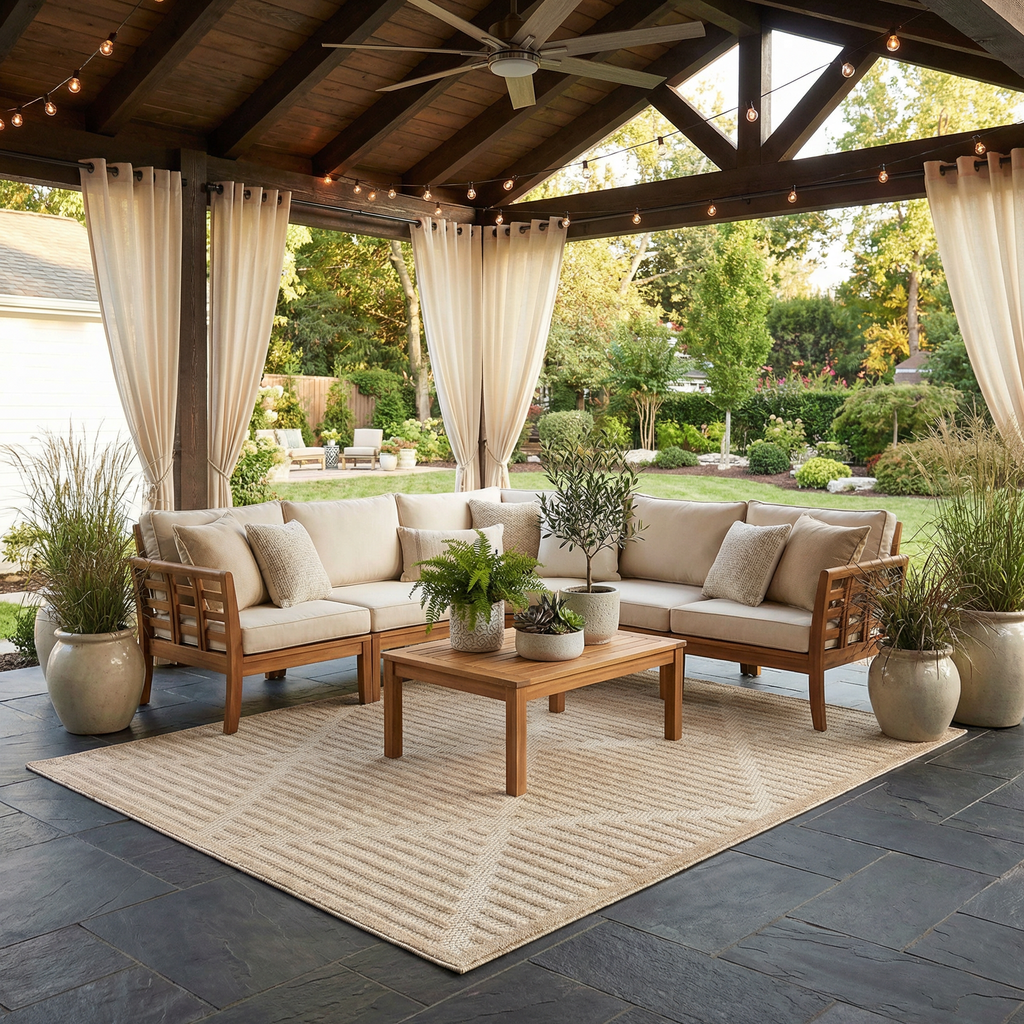 Anah Tan Outdoor Rug - Clearance