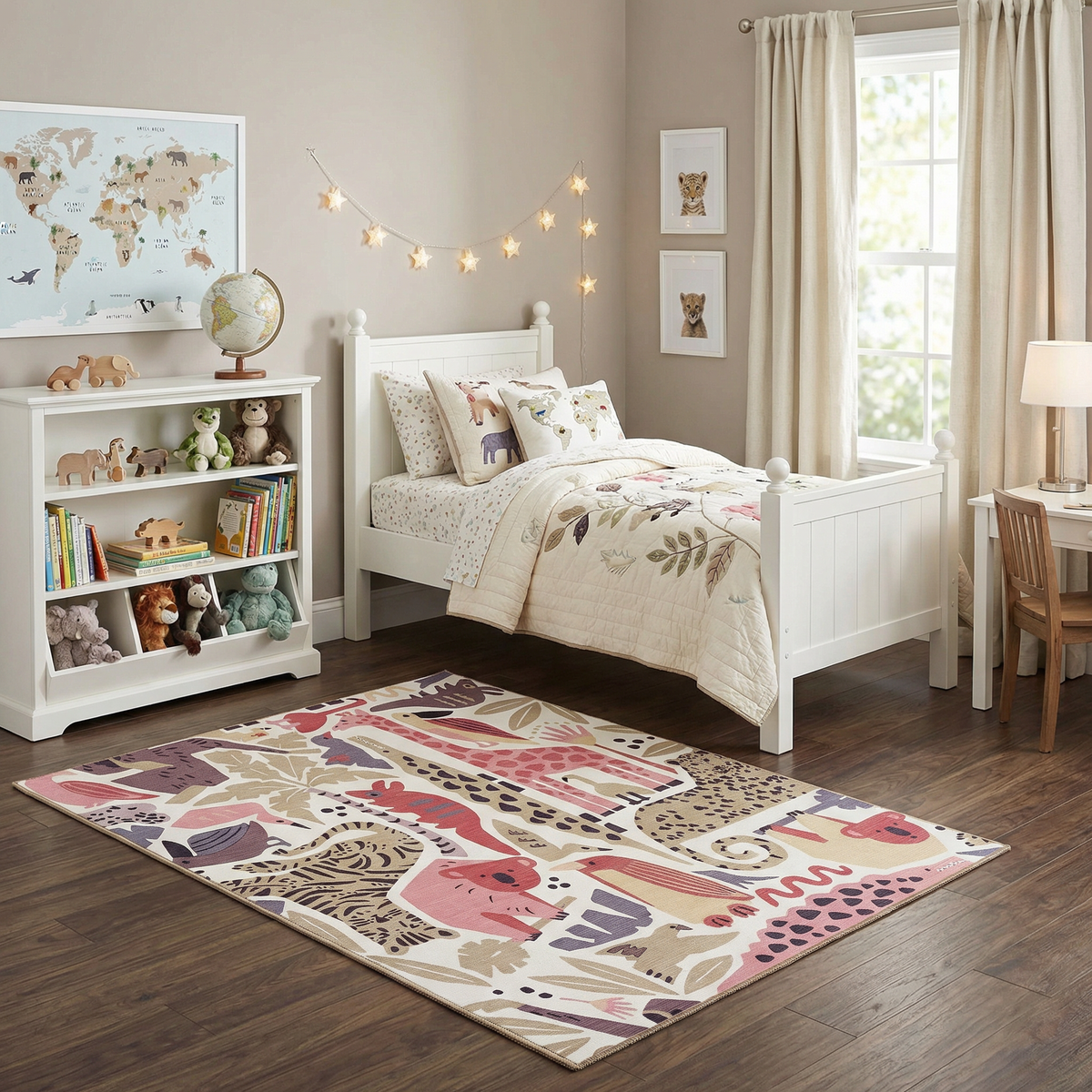 Natal Animal Print Washable Kids Rug - Clearance