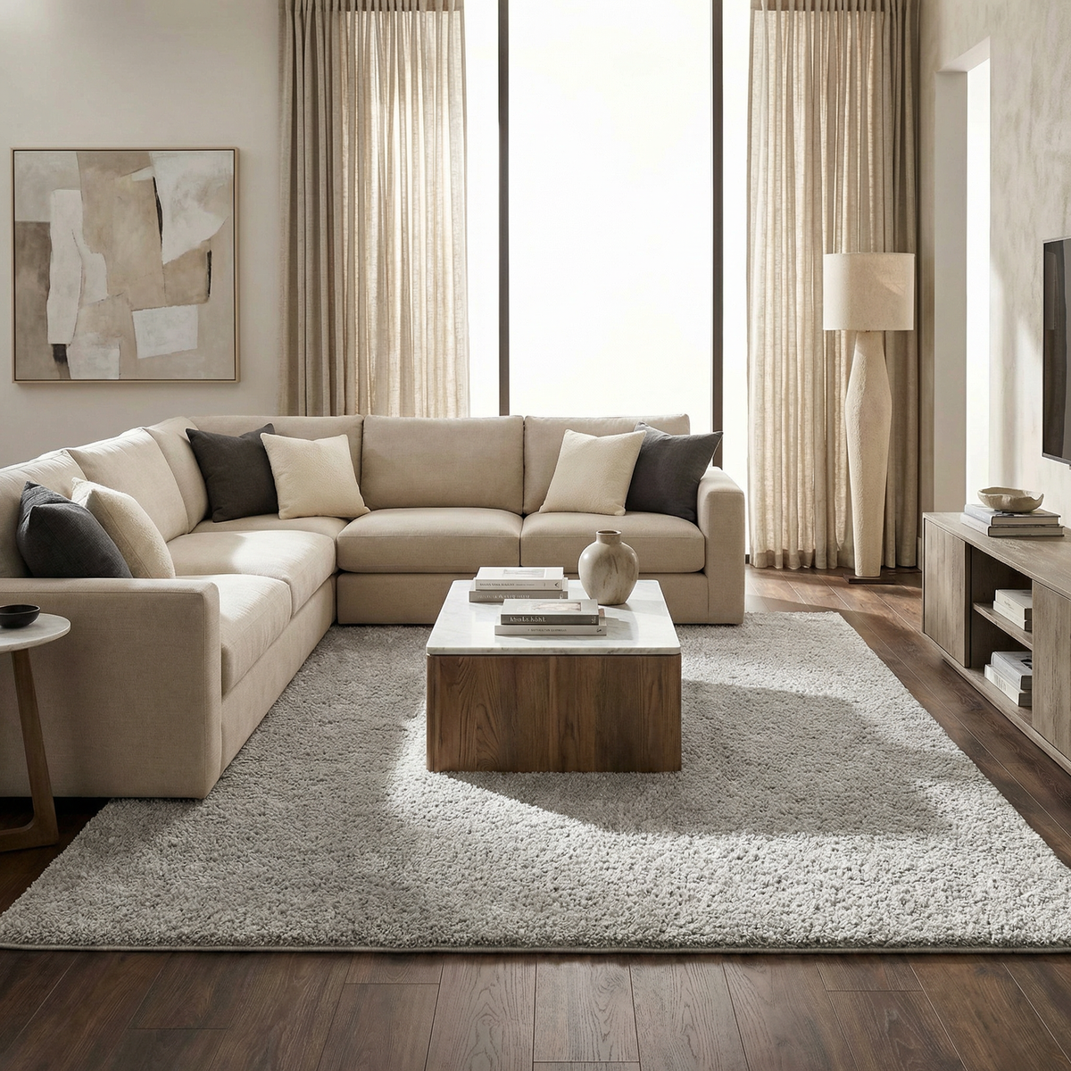 Judy Solid Gray Washable Shag Rug - Clearance