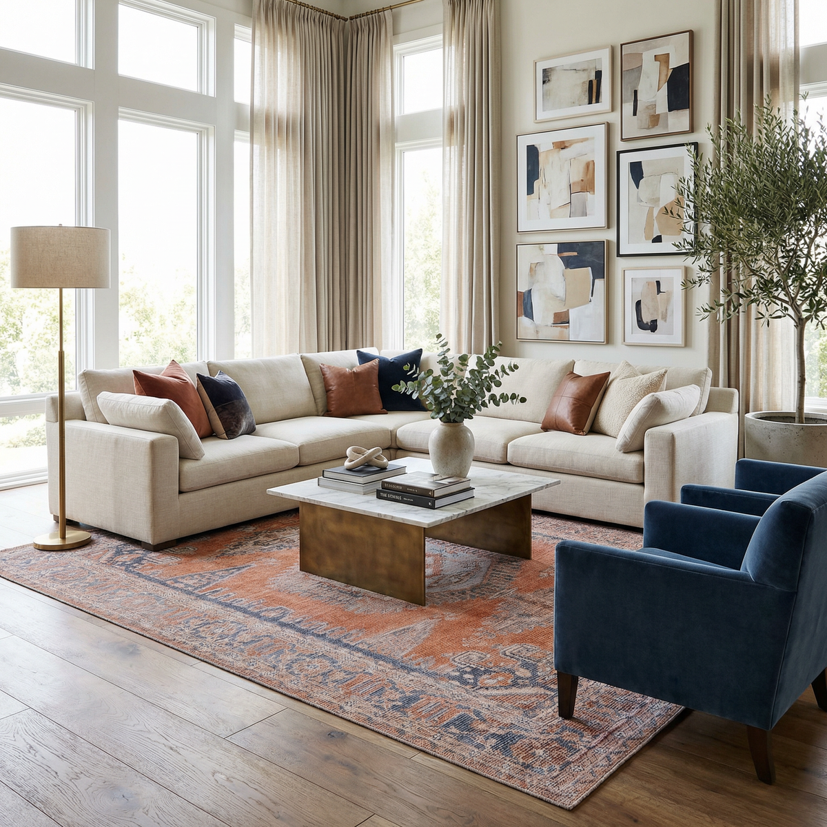 Taber Burnt Orange Persian Style Rug