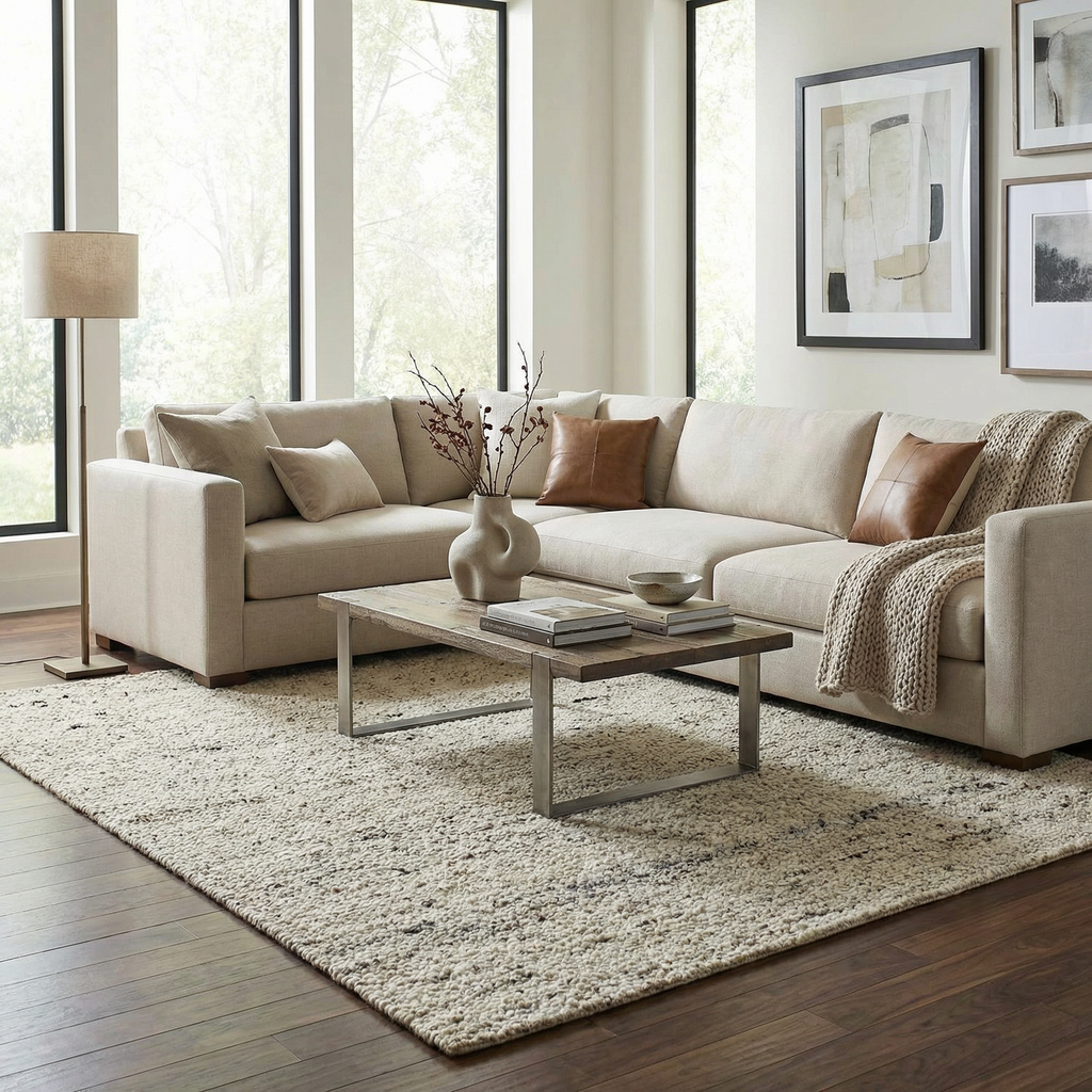 Sevan Beige Wool Area Rug