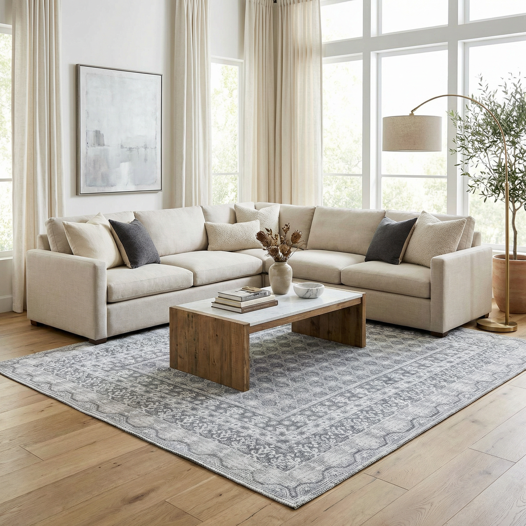 Rainier Gray Washable Rug | Our PNW Home X Livabliss