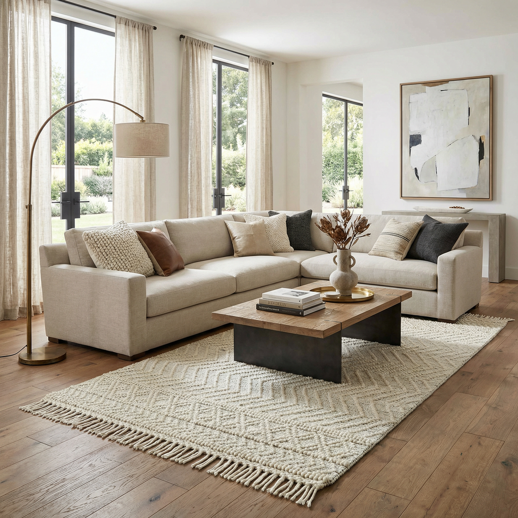 Erica Wool Rug with Tassels - Clearance