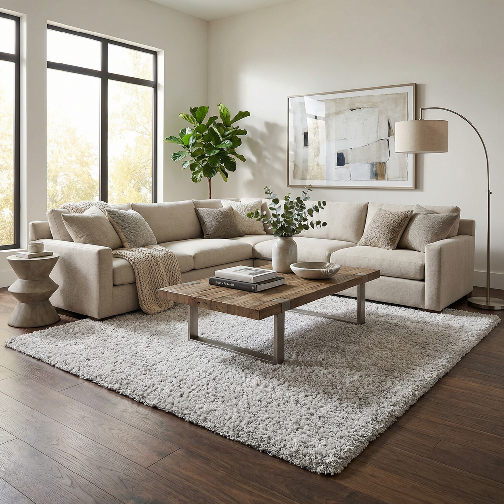 Faina Solid Light Gray Shag Washable Area Rug