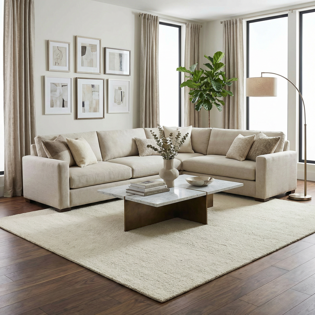 Sevan Cream Wool Area Rug