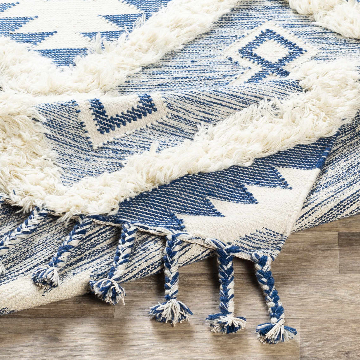 Painesdale Blue/White Wool Carpet - Clearance