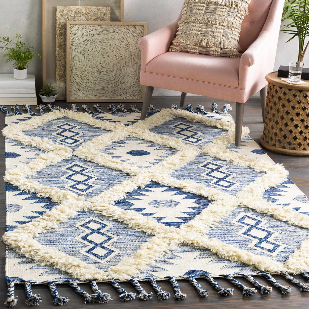 Painesdale Blue/White Wool Carpet - Clearance