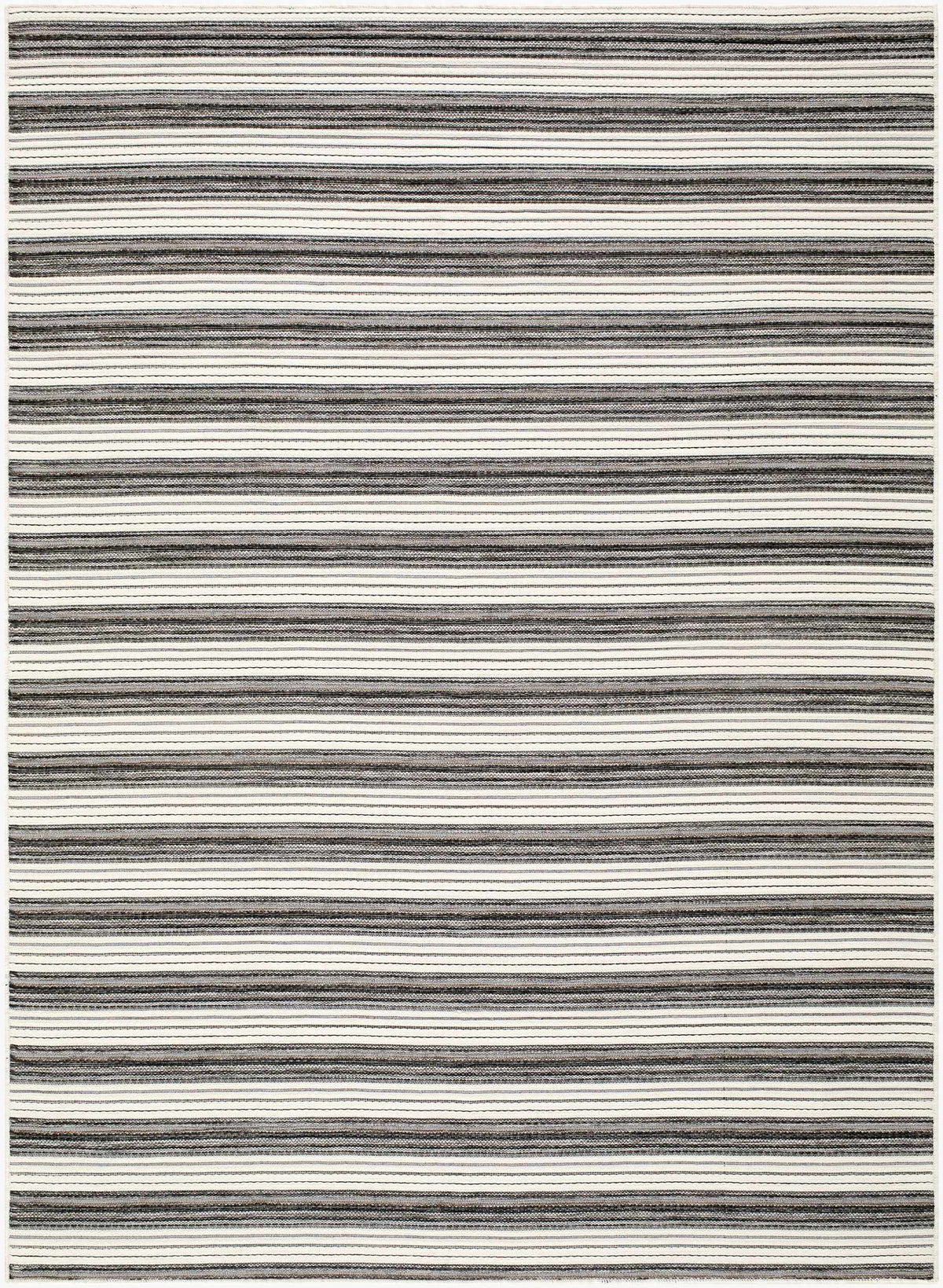 Jachai Gray Straped Washable Area Rug