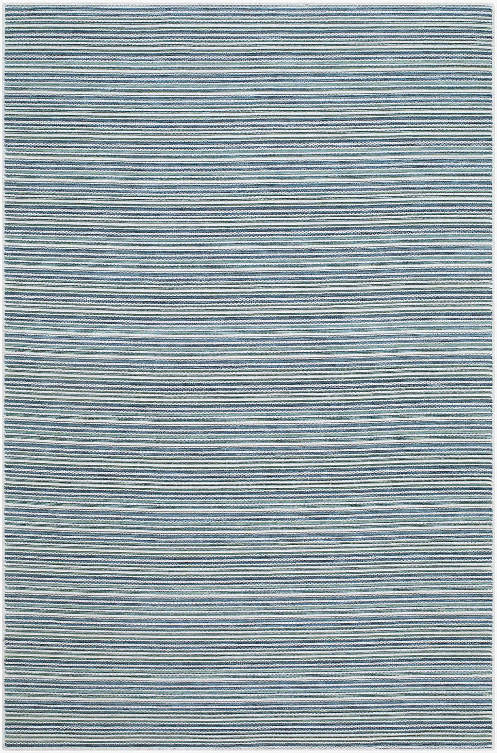 Jachai Blue Straped Washable Area Rug