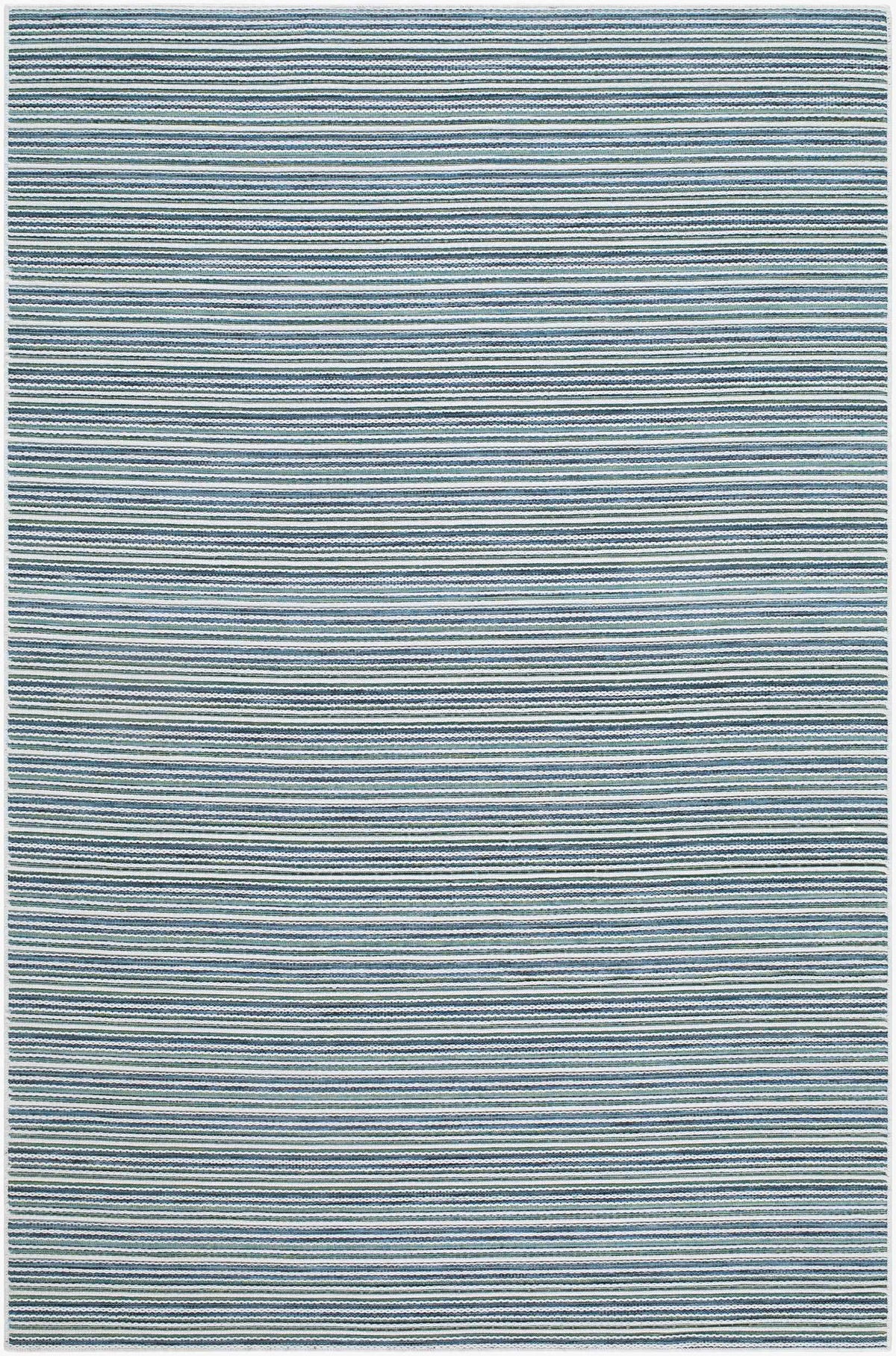 Jachai Blue Straped Washable Area Rug