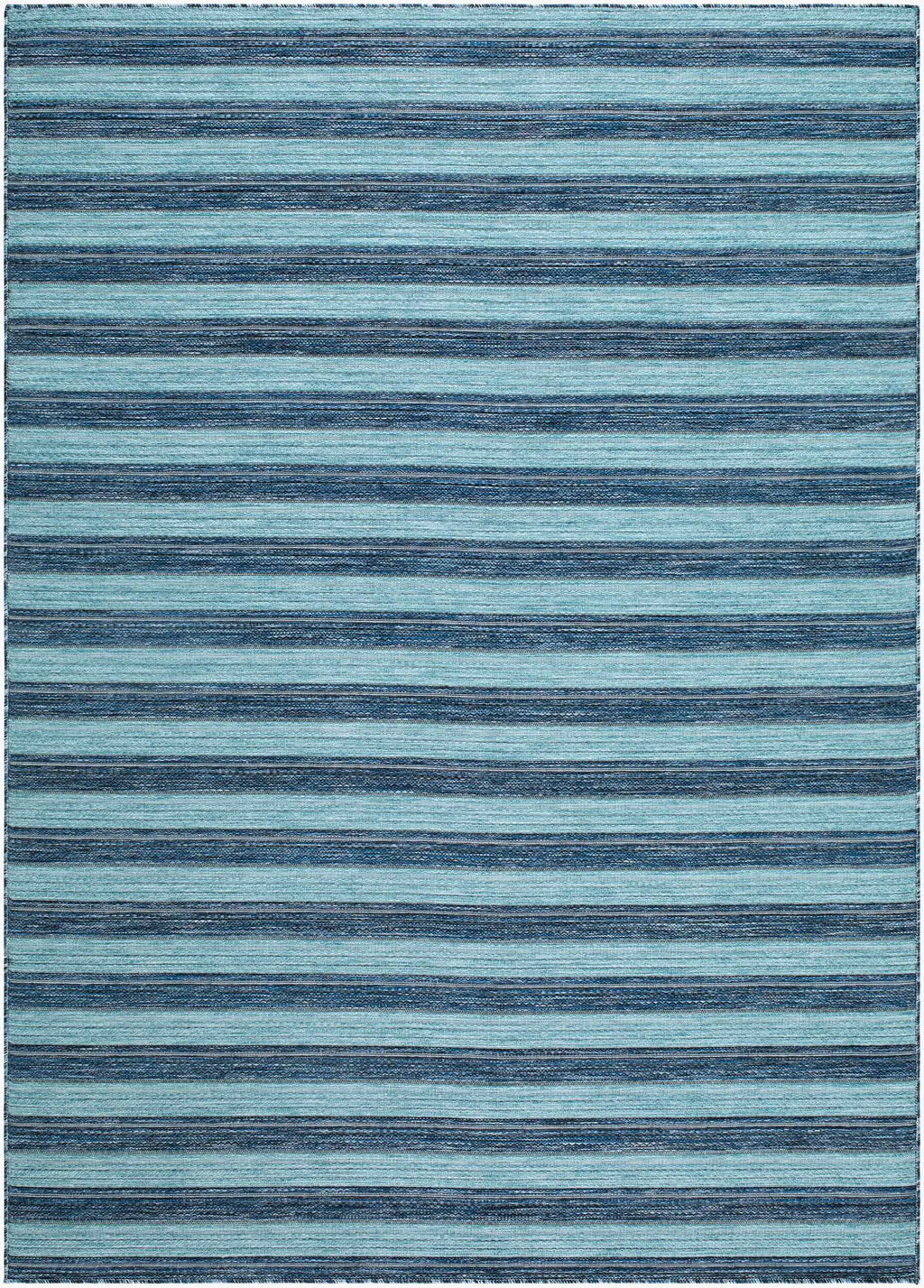 Frymet Blue Striped Washable Area Rug