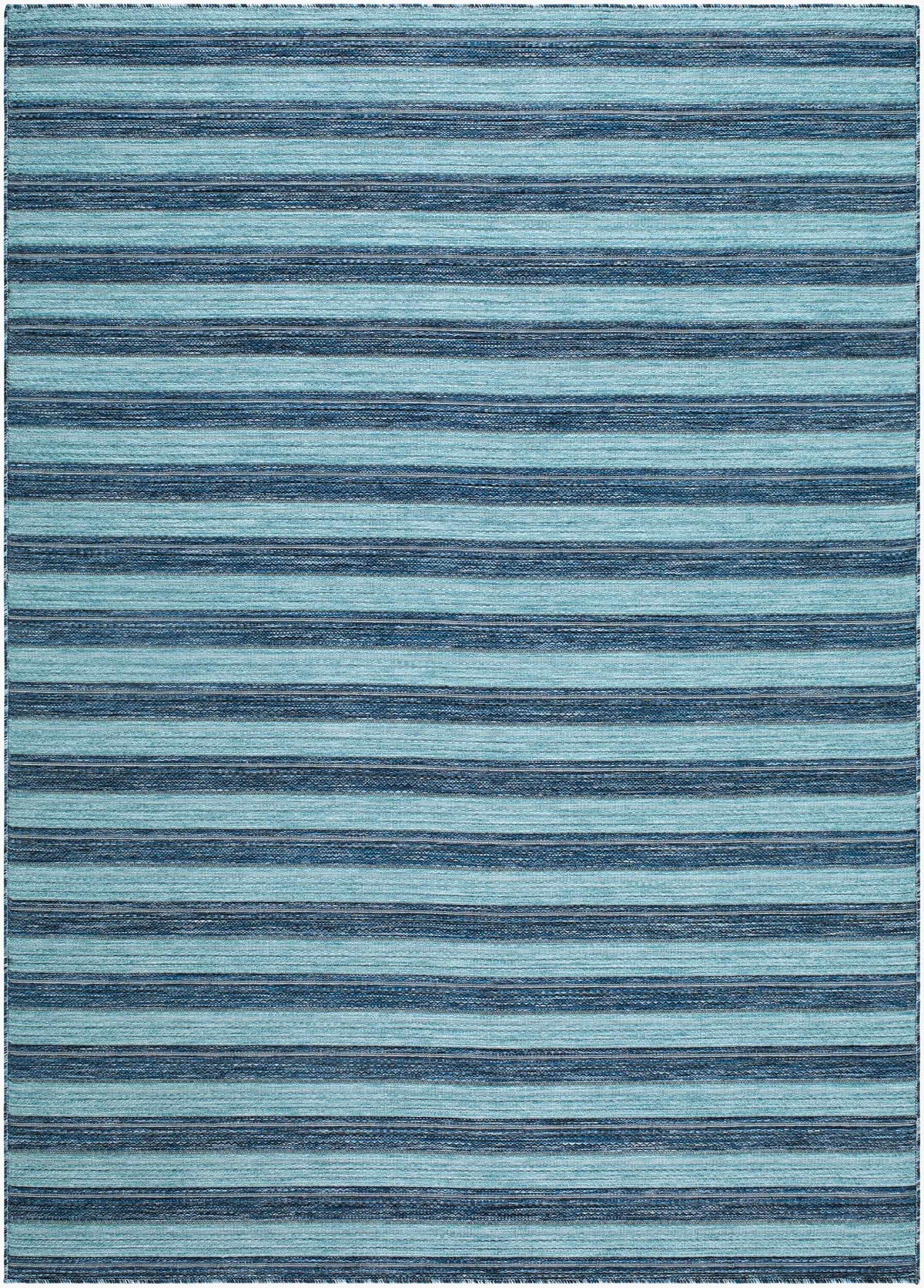 Frymet Blue Striped Washable Area Rug