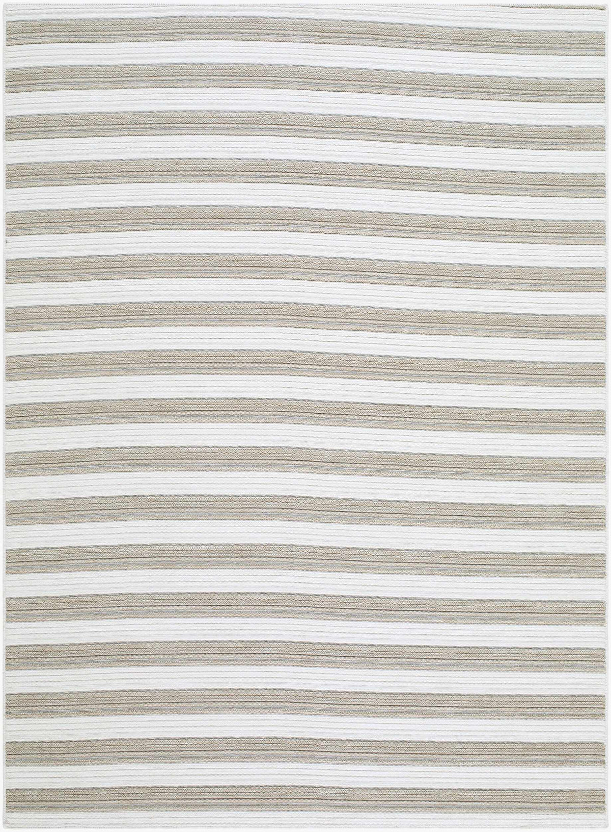 Frymet Beige Striped Washable Area Rug