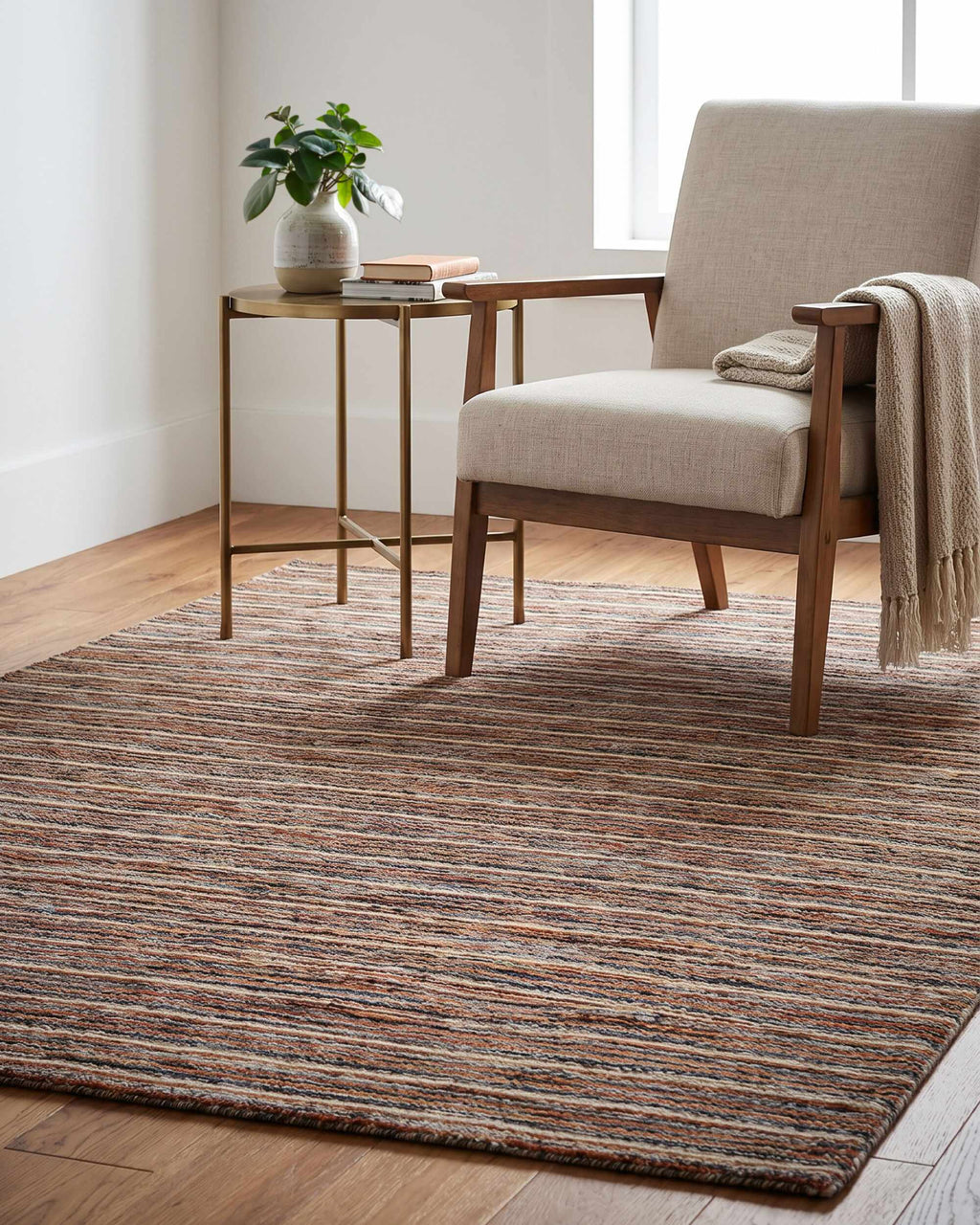 Tiboni  Brown Traditional Washable Area Rug