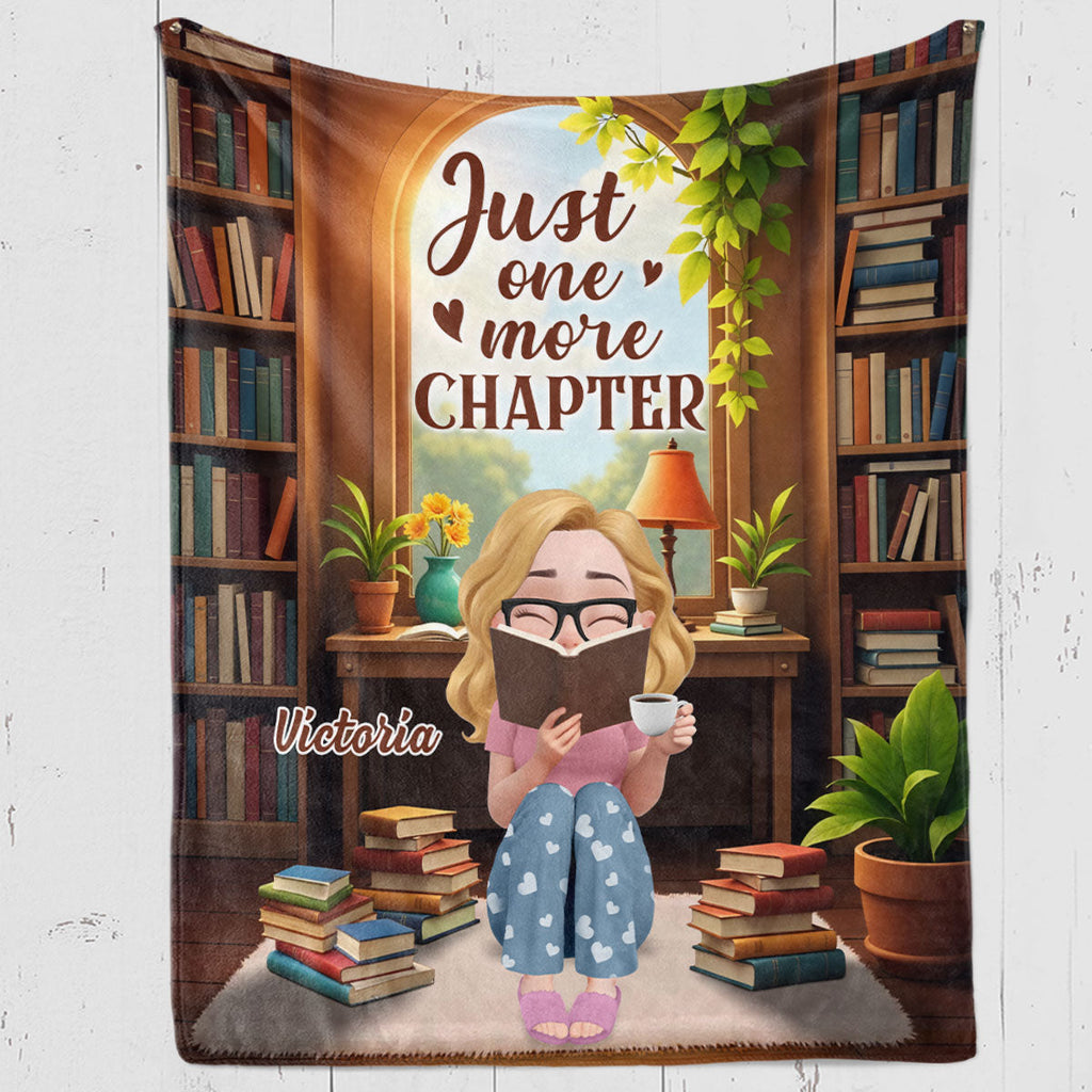 A Girl And Her Books - Personalized Fleece Blanket